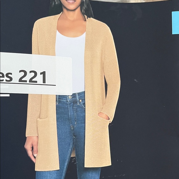 NWT! GAP Women's Tan long Open Front Cardigan. Size large - Picture 3 of 8